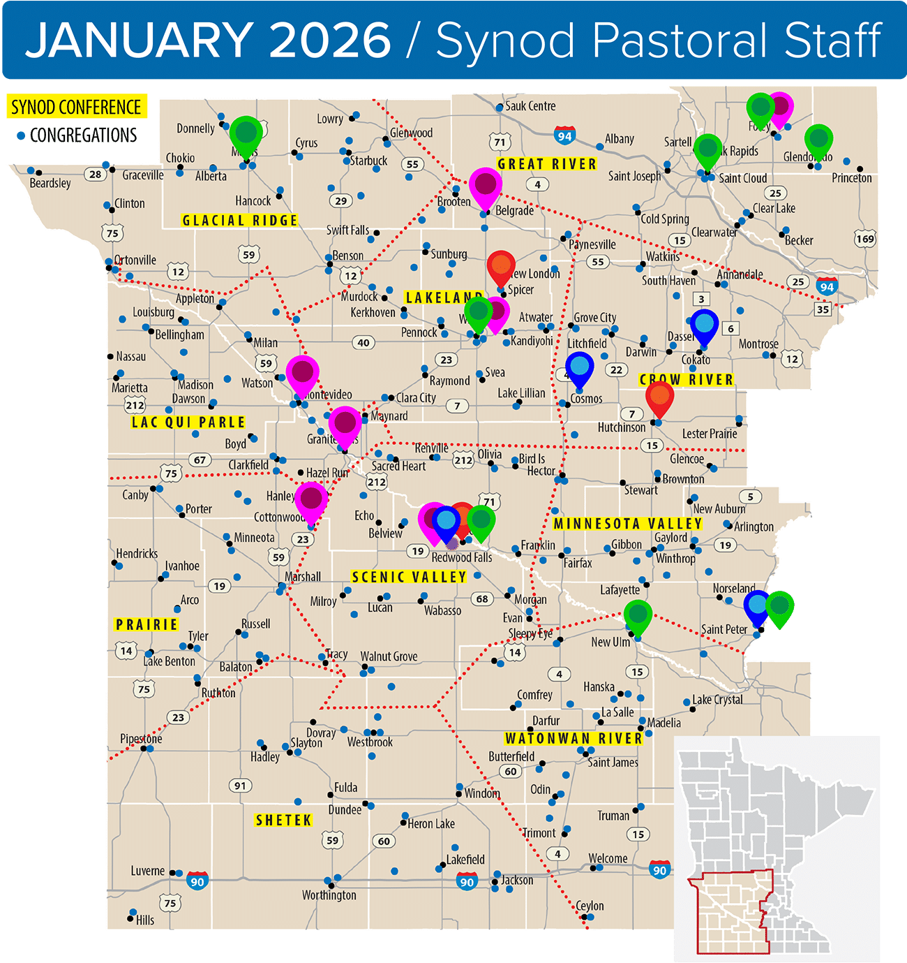 Synod Pastoral Staff Jan 2026 Map